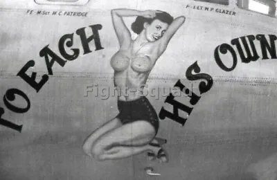 WW2 Picture Photo Pin NOSE ART B-24 Bomber Aircraft Woman Girl Pinup Sexy 3829 • $5.95