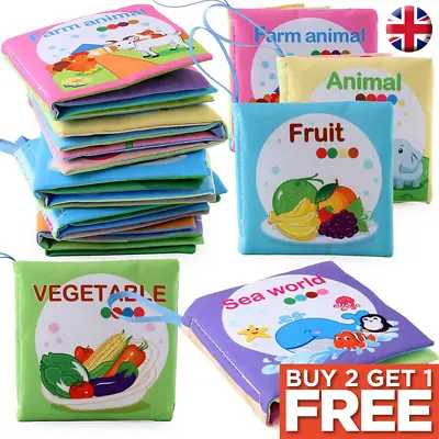 Soft Baby Cloth Book Early Educational Newborn Crib Toys 0-36 Months Infants • £2.60