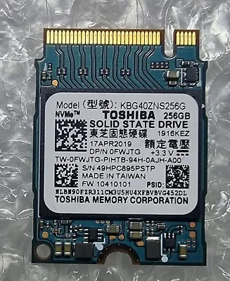 Toshiba KIOXIA 256GB NVMe PCIe M2 2230 SSD KBG40ZNS256G DP/N 0FWJTG Dell Laptop • £13.99