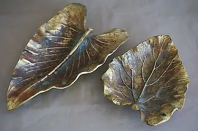 $85.50 • Buy VA Metalcrafters OSKAR HANSEN BRASS LEAVES Calla Lily 7 3/4  And Rhubarb 5 3/8 