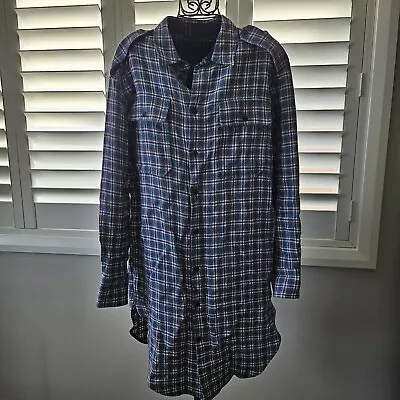 Designer Women Bassike Checkered Linen Long Sleeve Shirt Dress Sz 0 (8)  • $29