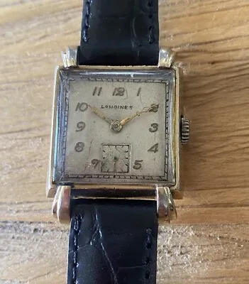 Vintage LONGINES Manual Winding Watch Cal 10L 10K GoldFilled 1946 Tank Art Deco • $339