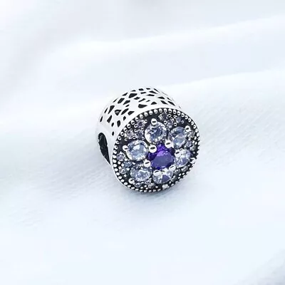 $21.99 • Buy New Authentic  Pandora Sterling Silver Forget Me Not Purple Charm Bead 791832