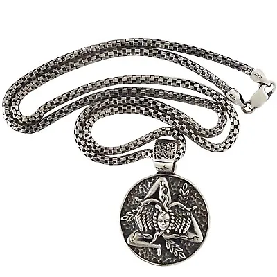 Medusa Triskelion Sterling Silver 925 Trinacria Pendant With Chain Sicilian • $150.15