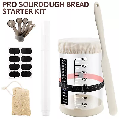 4/8/9Pcs Sourdough Starter Jar Kit 1000ml Large Capacity Sourdough Starter ZhPeX • $27.19