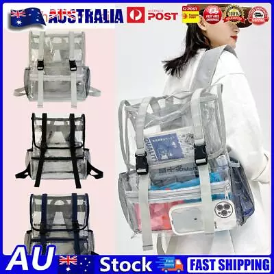 Transparent PVC Laptop Backpack Simple School Backpack See Through For Women Men • $23.59