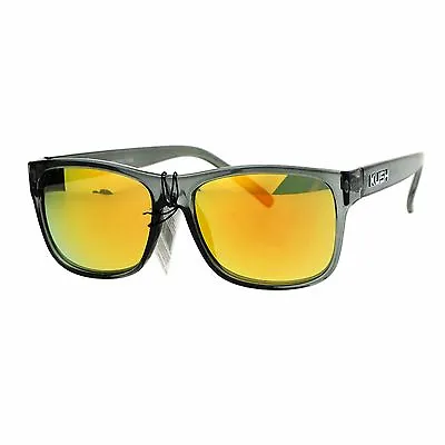 KUSH Unisex Sunglasses Slate Gray Square Frame Mirror Lens UV 400 • $11.95