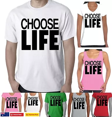 Choose Life T Shirt 1980's Costume 80's Ladies Men's Tee's Funny T Shirts Retro • $24.95