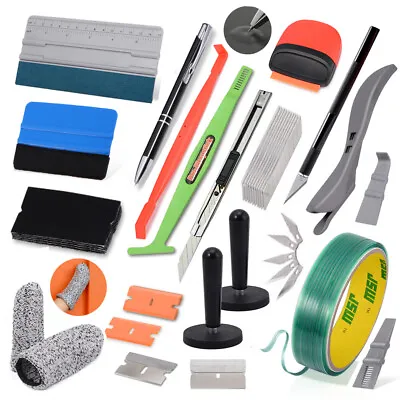 Car Vinyl Wrap Tools Kit Magnetic Micro Squeegee Gasket Window Tint Tucking Set • $8.45