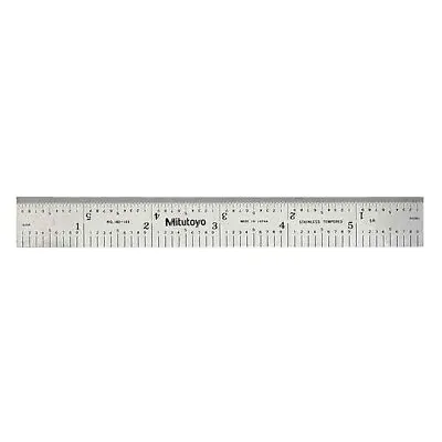 6  5r Steel Scale Ruler  3/4  Wide Satin Chrome Finish Mitutoyo #182-103 - New! • $13