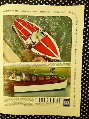 Chris-craft Boats Rare Vintage 1937 Insert Promo Poster Clipper Runabout Cruiser • $17.95