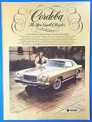 1975 Chrysler Cordoba The New Small Chrysler Vtg 1970's Magazine Print Auto Ad • $3.55