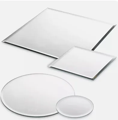 Round / Square 102025303540CM GLASS Mirror Plates Wedding Table Centrepiece • £12.99