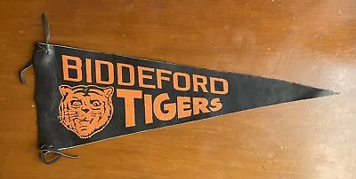 Large Vintage Biddeford Tigers High School Sports Leather Pennant Maine • $65