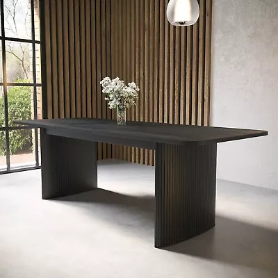 Large Black Oak Extendable Dining Table - Seats 6-8 - Jarel JAR007 • £579.92
