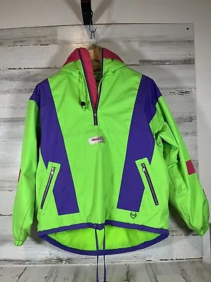 Vintage 80s Obermeyer 2 Piece Snowsuit Neon Green Thinsulate Gore-Tex Ladies 8 • $89.99