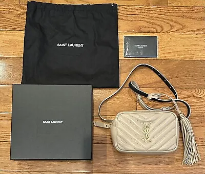 $900 • Buy Yves Saint Laurent Lou Leather Crossbody Belt Bag Beige
