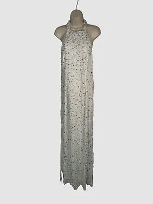 $365 Aidan Mattox Women Beaded Halter Gown Dress Size 12 • $102.38