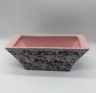 Vintage Mccoy Pottery Brocade Splatter Pink & Black MCM Style Box Planter  • $32