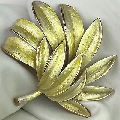 KRAMER Vintage Enamel Pin Brooch Leaf Enamel • $24.99