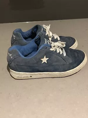 Vintage 1990’s Converse One Star - Blue Suede - Men’s US 5 Inner Footbed 24cm • $48