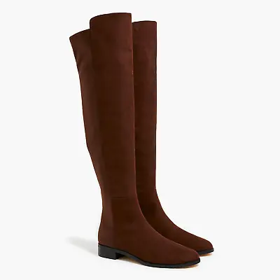 New JCREW Size 9 Sueded Knee-High Boots With Stretch In Chocolate • $79.95