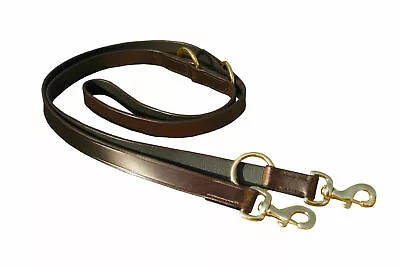 Police Style Tracking Training Leather Dog Lead Brown Color In Brass Fittings • £14.99