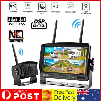 $159 • Buy Digital Wireless RV Backup Camera System For Truck 5th Wheel Bus 7'' DVR Monitor