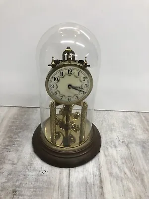 £95.73 • Buy Herr Uhrenfabrik Glass Dome Clock. Made In Germany Antique