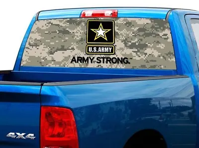 $44.98 • Buy P482 US Army Camo Rear Window Tint Graphic Decal Wrap Back Pickup Graphics