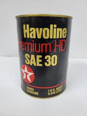 NOS Unopened - Texaco Havoline Premium HD Motor Oil 1 U.S. Quart Cardboard Can • $15.99