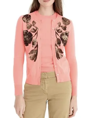 J.Crew Sequin Floral Embroidered Jackie Cardigan • $42
