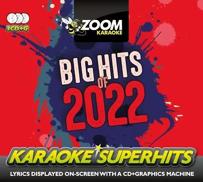 Zoom Karaoke - BIG HITS OF 2022 - Triple CD+G Karaoke Disc Pack - 65 Songs • £9.95