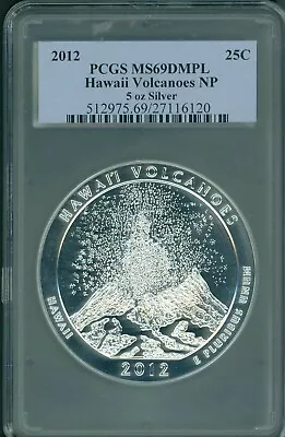 2012 Hawaii Volcanoes Np America The Beautiful Atb 5 Oz. Silver Pcgs Ms69 Dmpl • $795