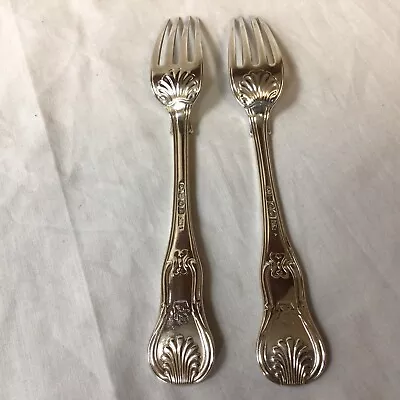 Two 1826 William Chawner II Solid Silver Kings Hourglass Dinner Forks. 179.65g • £245