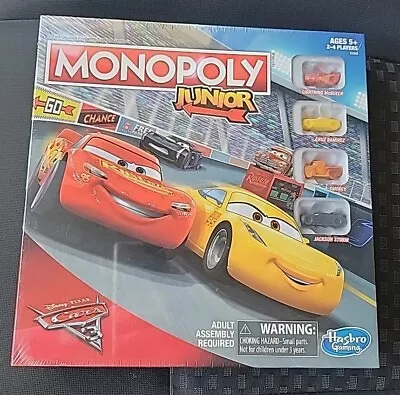 NEW - Monopoly Junior - Disney Pixar Cars 3 - Sealed - 2015 • $24.99