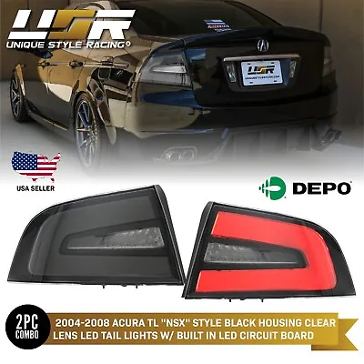 $459.96 • Buy NSX LOOK Monochrome/Smoke Type-S LED Light Bar Tail Lamps For 04-08 Acura TL 3G