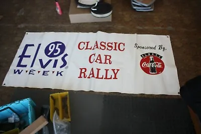 Elvis Presley Elvis Week 1995 95 Classic Car Rally Banner Big 7' X 3'  Coca Cola • $100