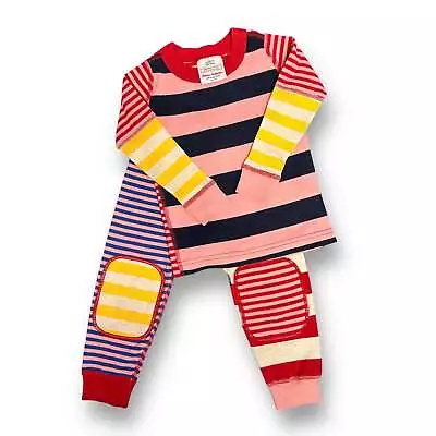 Girls Hanna Andersson Size 80 Striped Long Sleeve 2-Pc Pajamas • $9.99