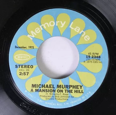 Rock 45 Michael Murphey - A Mansion On The Hill / Wildfire On Memory Lane Record • $3