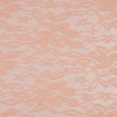 Floral Lace Fiona Fabric Material - SALMON • £2.99
