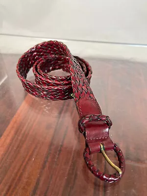 Cole Haan Braided Leather Belt Men's Size 34 With Brass Buckle • $25