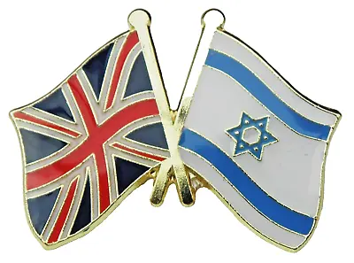 UK Union Jack & Israel Flag Pin Badge Friendship Brooch • £2.99