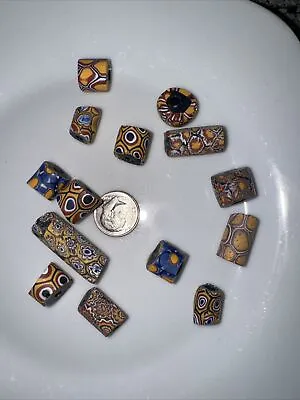 African Trade Beads Vintage Venetian Millefiori 14 Beads • $19.99