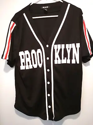Brooklyn Nets Men's Large Black Five By Five Jersey Shirt • $14.99