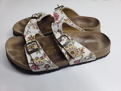 $22 • Buy Birkenstock Papillio Arizona Women Floral Leather Sandals Slides Size 6