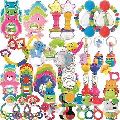 £3.49 • Buy Plastic Baby Hand Shake Bell Ring Rattles Teether Toys Baby Educational