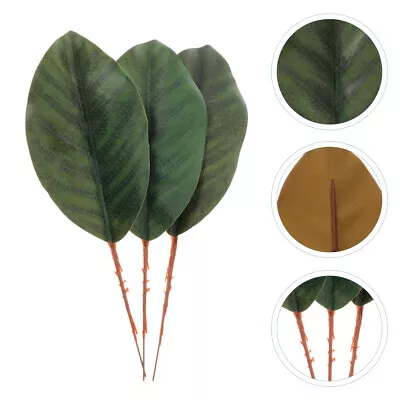  30 Pcs Artificial Magnolia Leaves Silk Cloth Leaf Bookmarks Branches Faux • $10.25