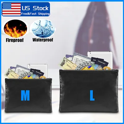 2000℉ Fire Proof Money Bag Waterproof Safe Cash Fireproof Document Pouch Bag US • $10.25