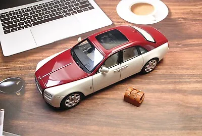 KYOSHO 08802EWR Diecast Rolls-Royce Ghost 1/18 English White/Metallic Red • $359.99